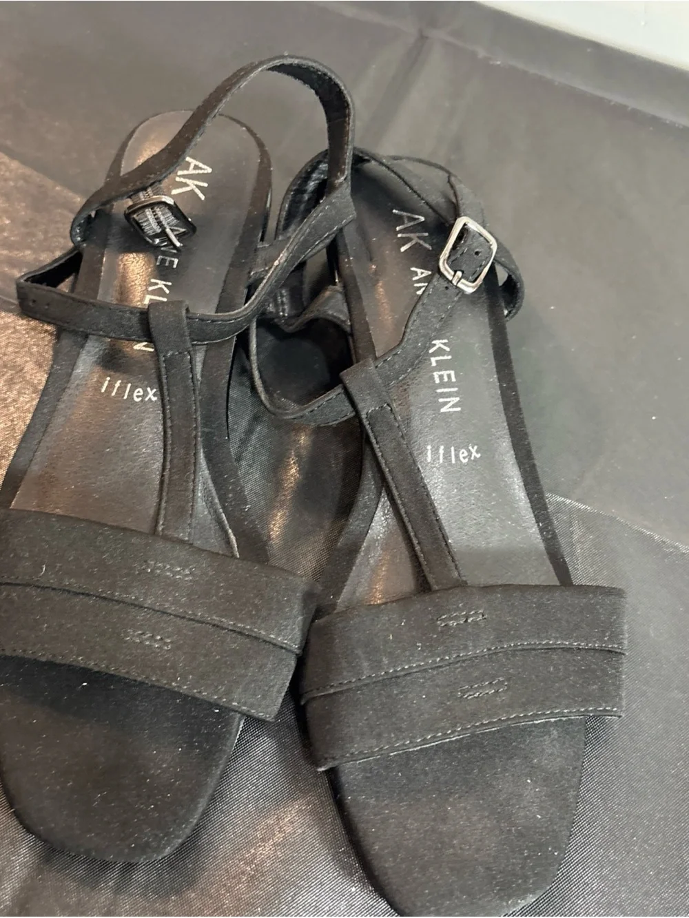 Anne Klein Black Ankle-Strap Sandals. Sz 7.5. 9/17